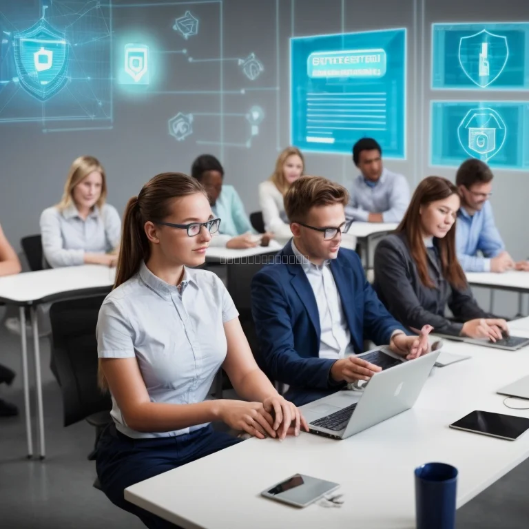 Personen beim Cybersecurity-Training mit professioneller Anleitung